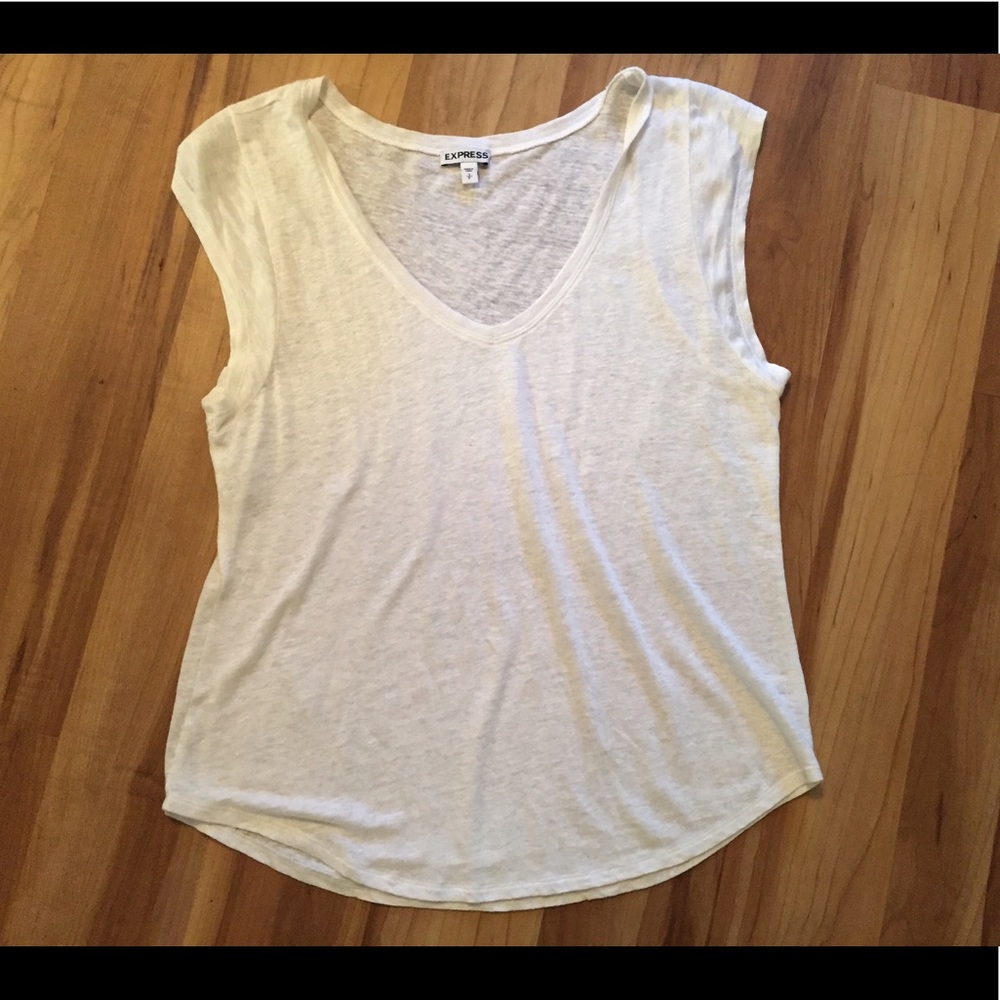 2 Express T Shirts, turquoise and white