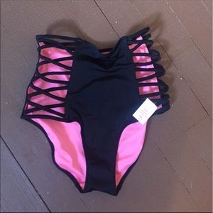 Black Victoria's Secret high waisted swim bottoms