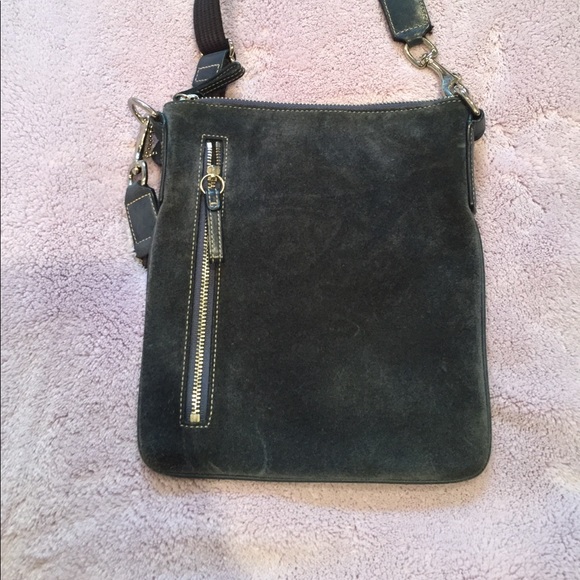 Coach Blue Suede Cross Body Bag - Picture 3 of 4