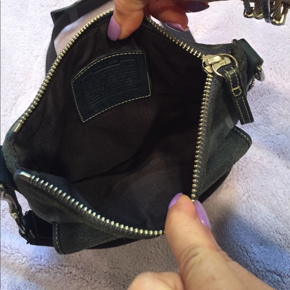 Coach Blue Suede Cross Body Bag - Picture 4 of 4