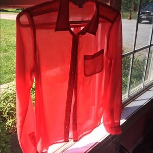 American Eagle Hot Pink Button Down