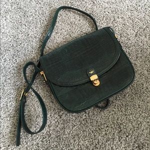 Green leather Golden Head shoulder bag
