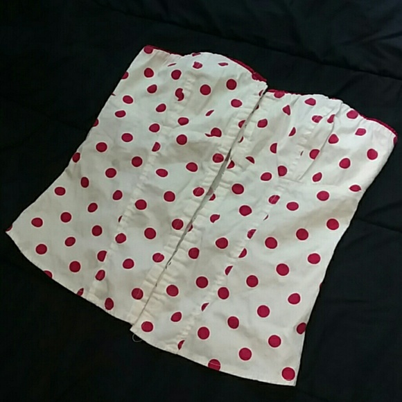 Polka dot bustier top M - Picture 2 of 6