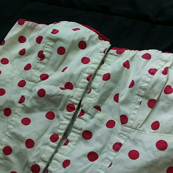 Polka dot bustier top M - Picture 3 of 6
