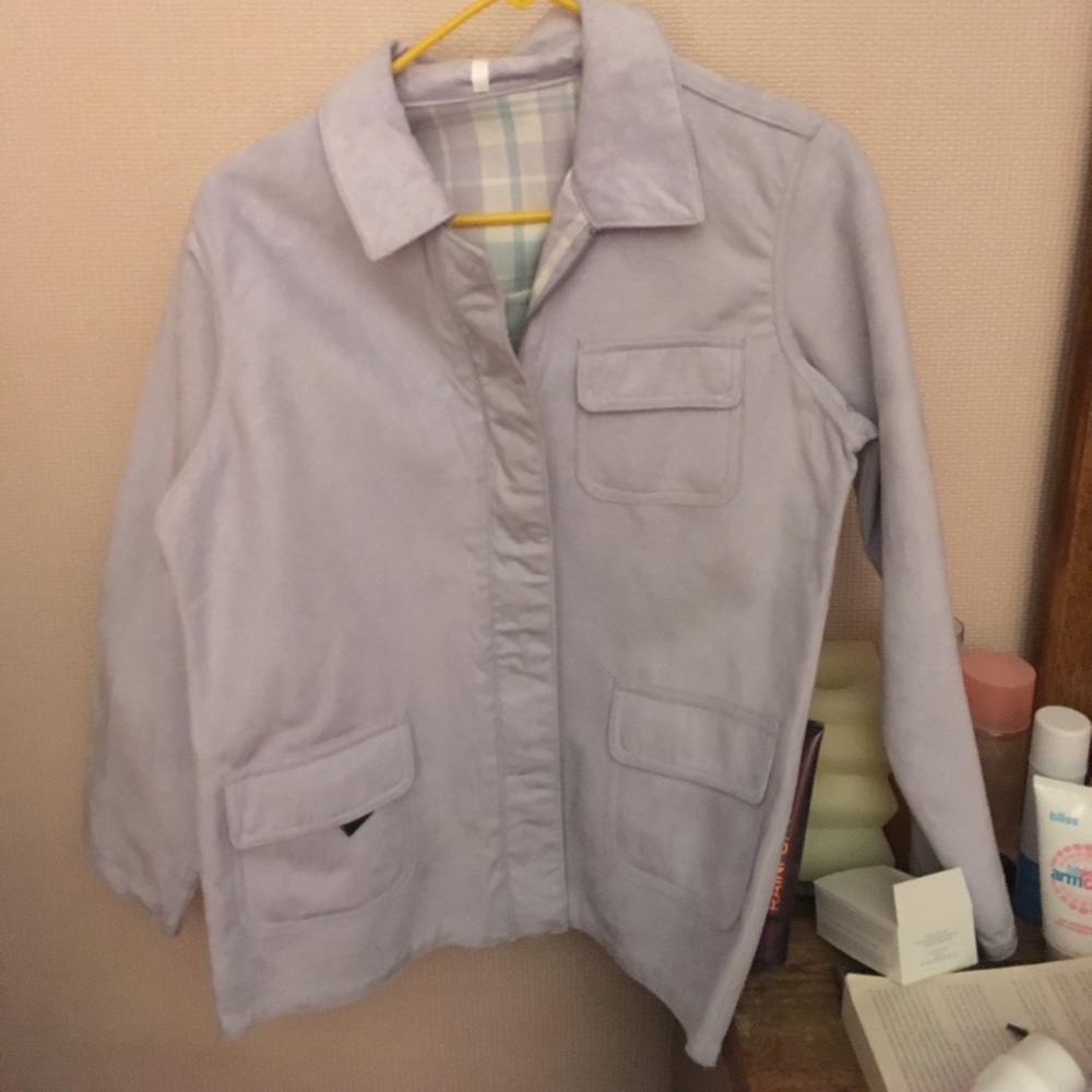 Light lavender polyester zip up jacket NEVER WORN