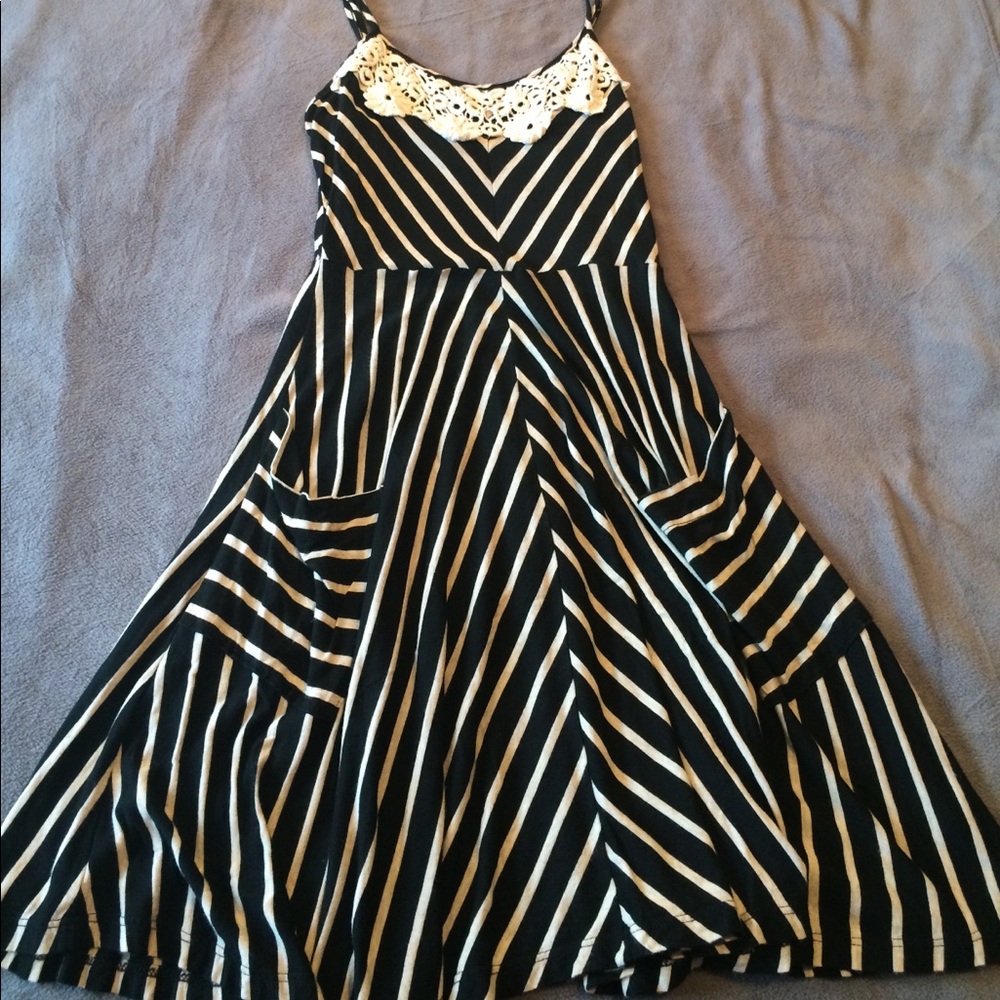 Striped Sundress with Crochet Details