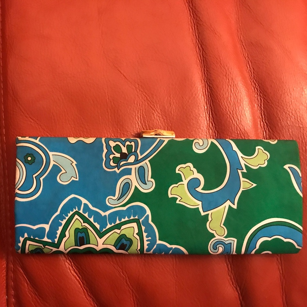 Vintage Banana Republic paisley silk clutch