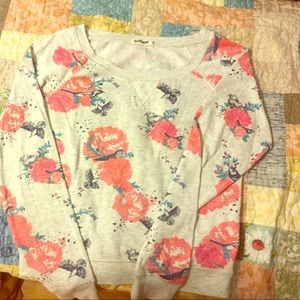 Garage Floral Printed Fleece Crewneck Sweatshirt