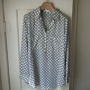 ☇Flash Sale!☇Pleione L/SSplit-Neck Shirtta