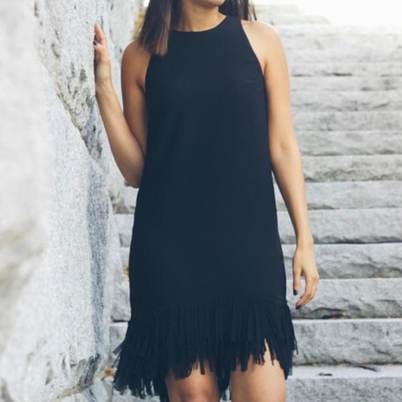 SOLD😊ebay Banana Republic Black Fringe Dress 2 - Picture 4 of 8