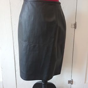 Black leather skirt