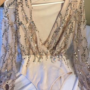 ✨Sequin/Mesh bodysuit✨🍸 (never worn)