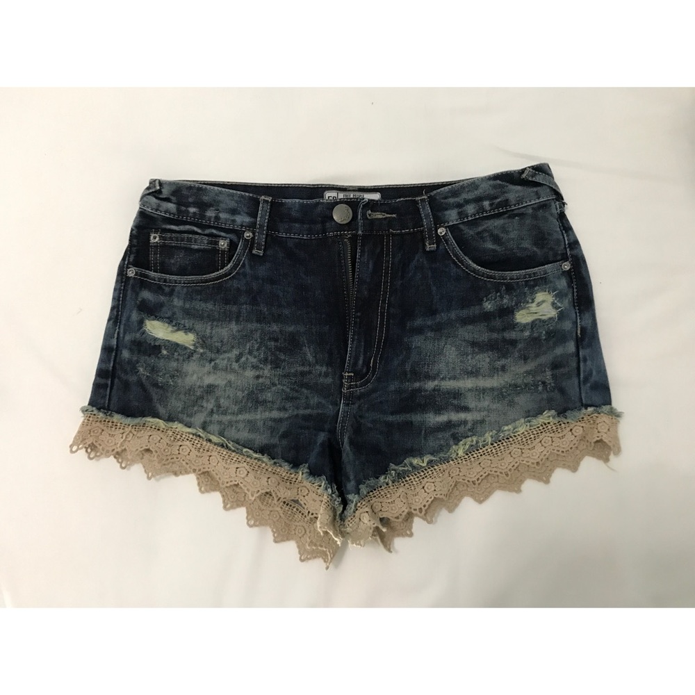 Free People lacey denim cutoff shorts