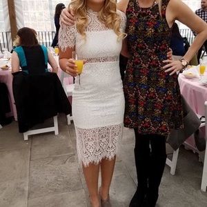 Just Me sheer waist lace dress