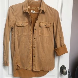 MADEWELL mustard yellow denim shirt