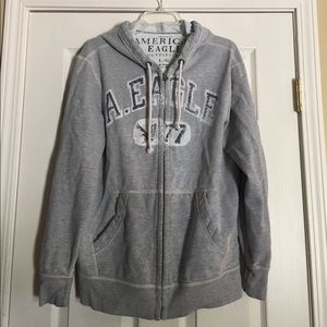 Zipper hooded sweatshirt