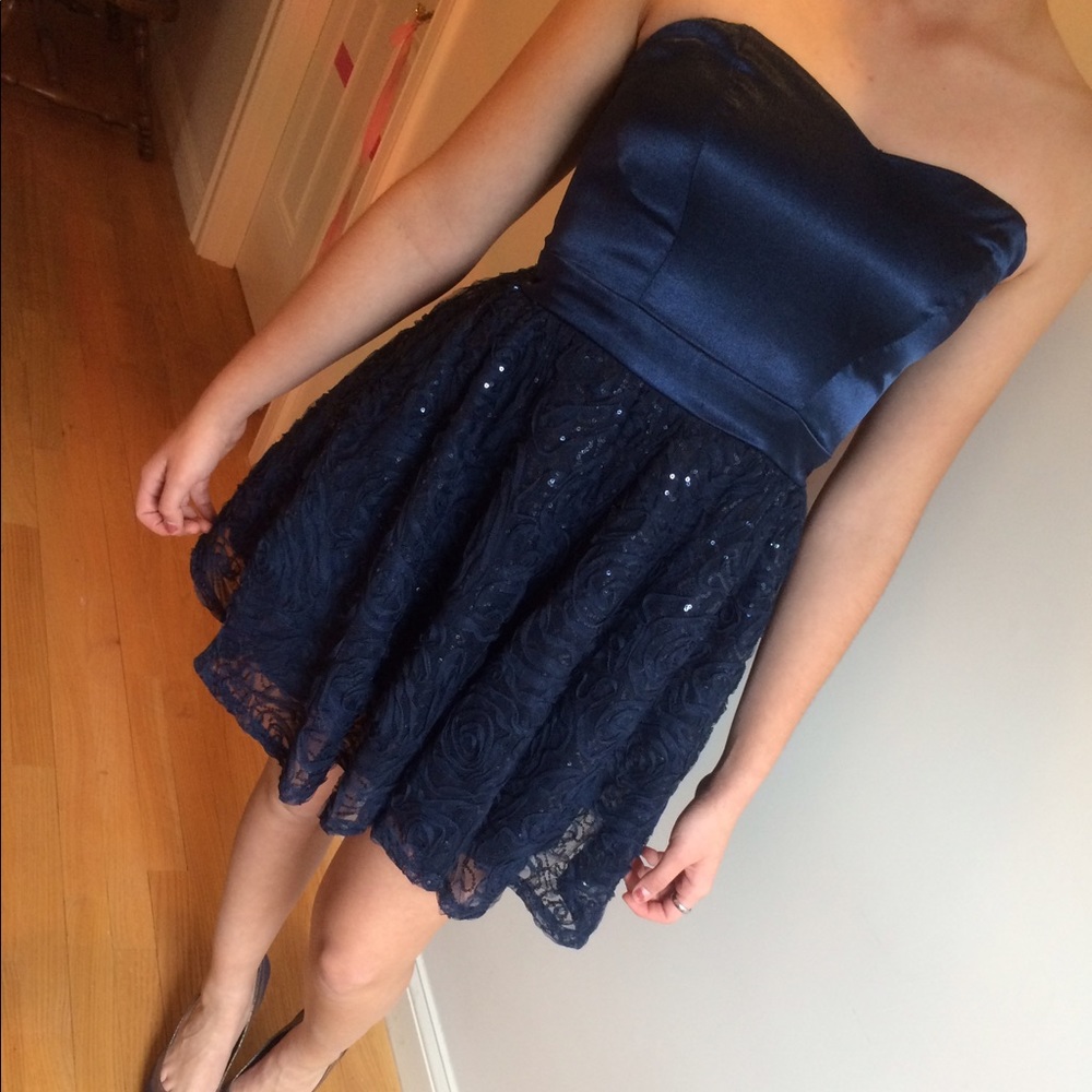 Blue dress with flowers