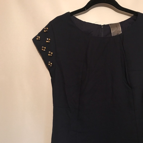 Moon Collection Navy Timeless Fitted Shift Dress - Picture 2 of 6