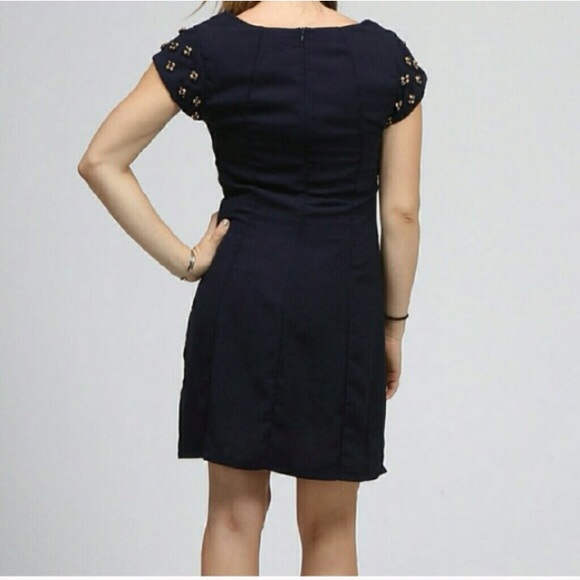Moon Collection Navy Timeless Fitted Shift Dress - Picture 6 of 6