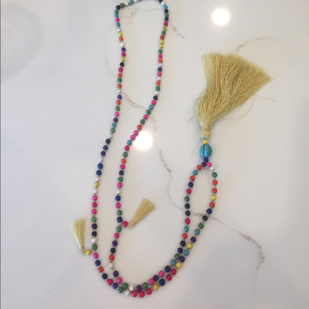 Colorful tassel necklace