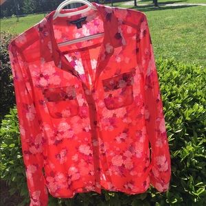 American Eagle Floral Button Down