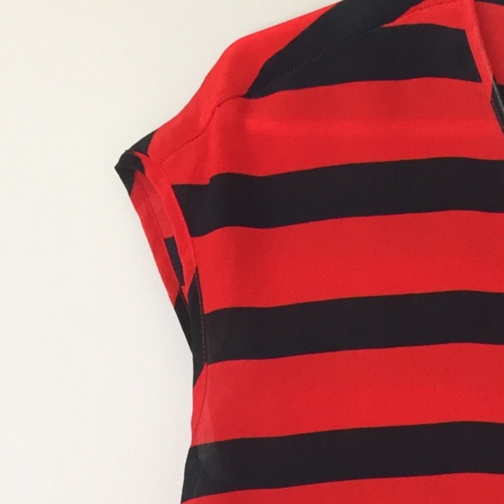 Madewell Lux silk shirt red navy + free gift!!