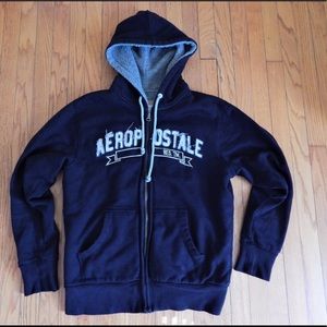 Aeropostale Men's Warm Black Lined Hoodie Sz M