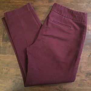 Burgundy Van Heusen Crop Pants