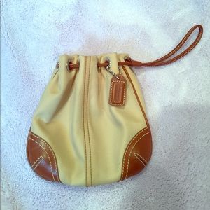 Coach Draw String Wristlet Pouch