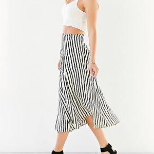 High waisted Kimchi blue striped midi skirt