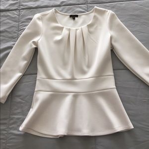 White peplum scuba top