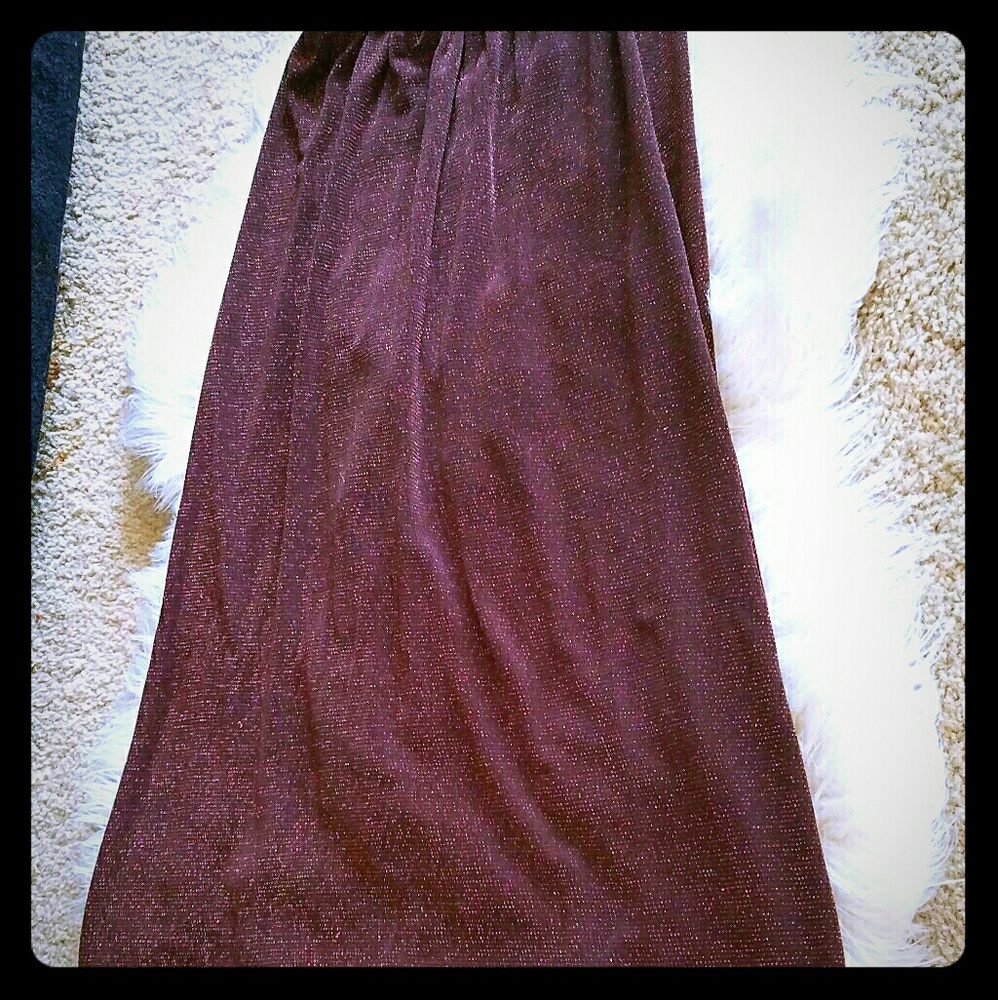 J.S. Edward Long Sparkly Chocolate Skirt