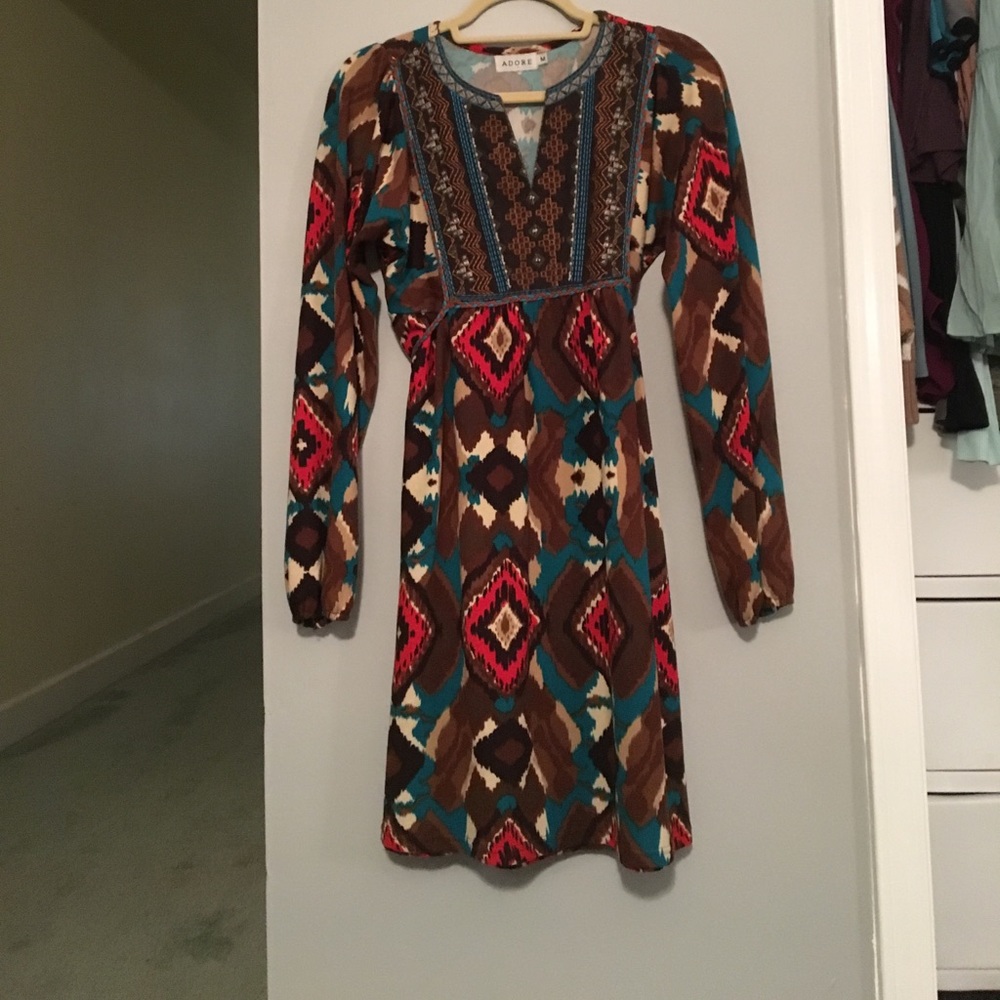 Multi-color sweater dress