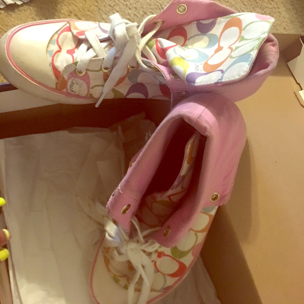 High Top rainbow coach shoes