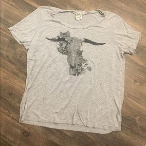 NWOT Haute Hippie floral longhorn tee