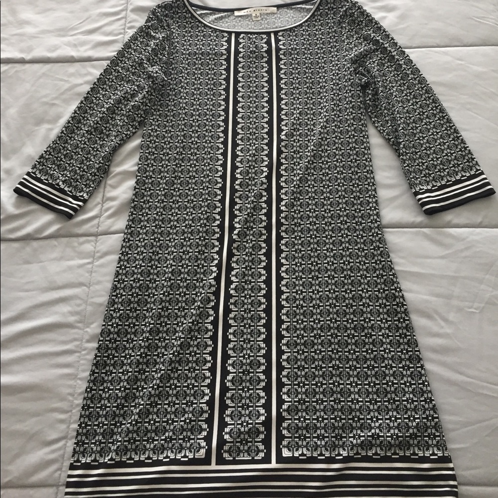 Black and white shift dress