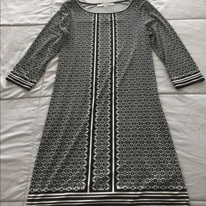 Black and white shift dress