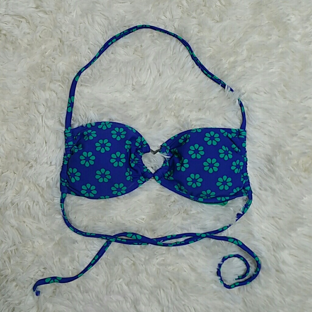 Forever 21 bandeau halter heart ring bikini top