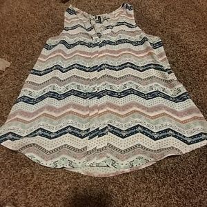 Pink and blue graphic top