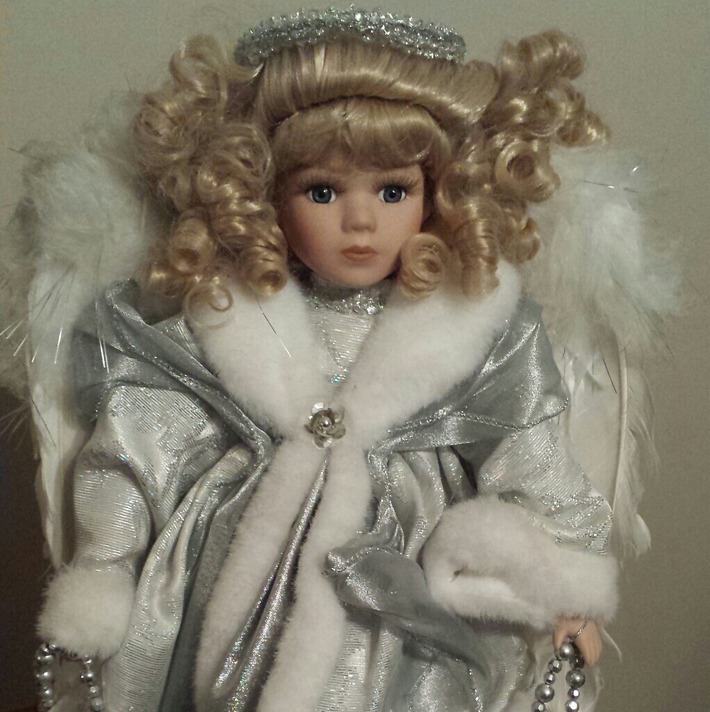 Beautiful porcelain winter Christmas angel