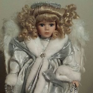 Beautiful porcelain winter Christmas angel