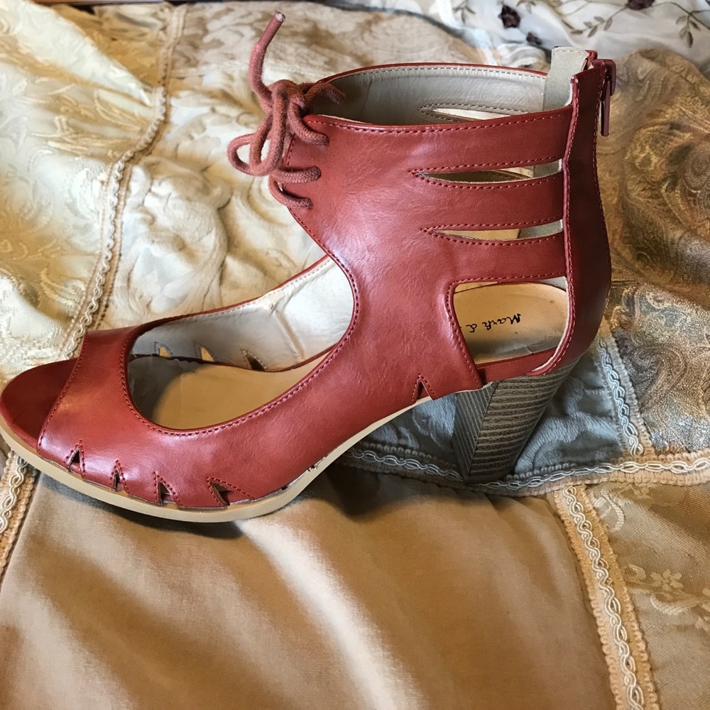 Burnt orange block heels