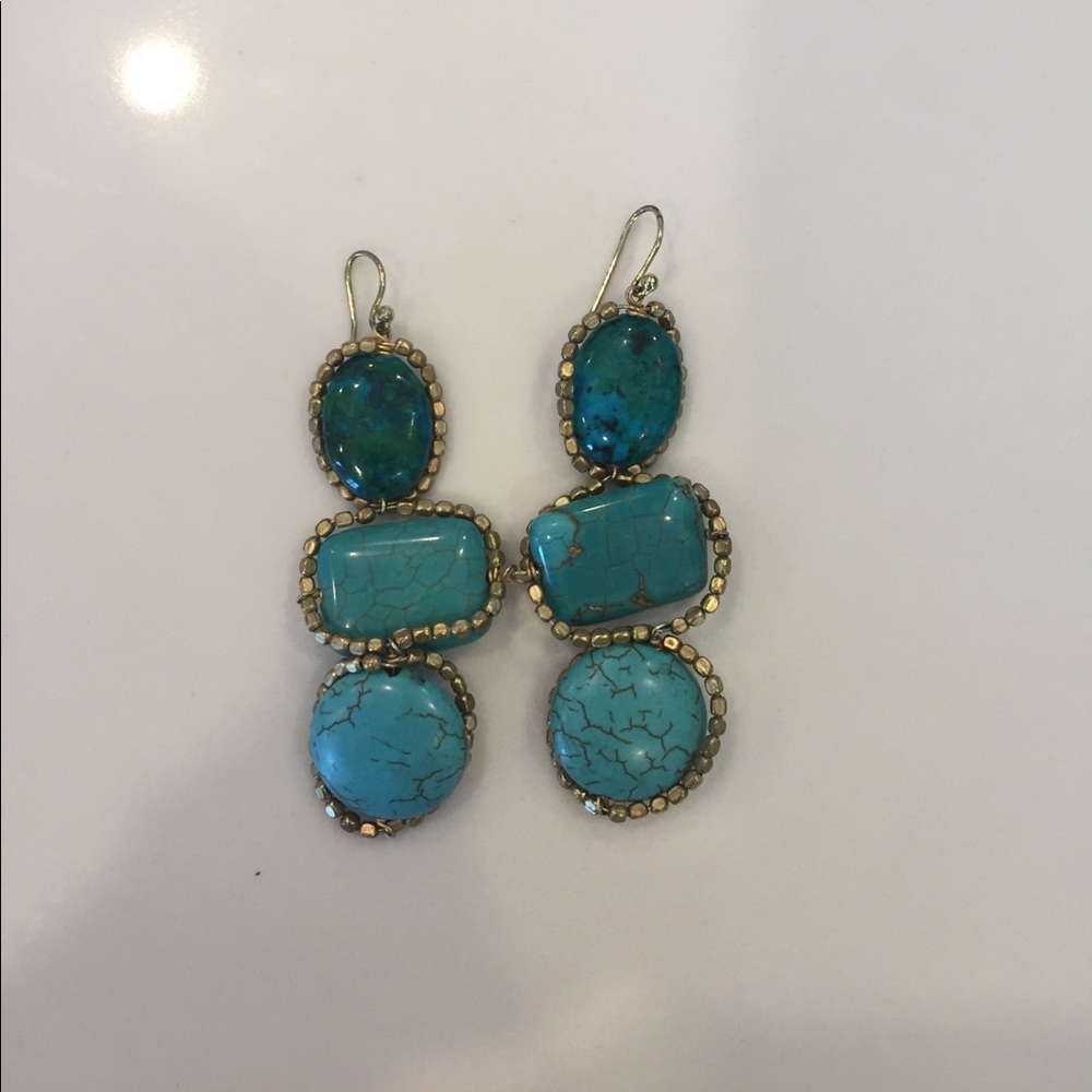 Turquoise and gold earrings