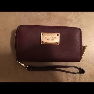 Michael Kors Maroon Wristlet
