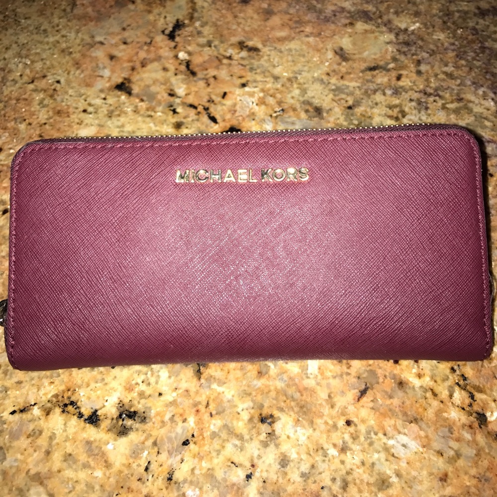 maroon/burgundy michael kors wallet