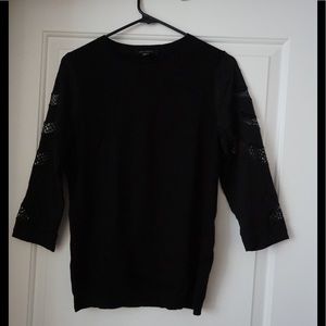 Black Ann Taylor sweater with cutout sleeves