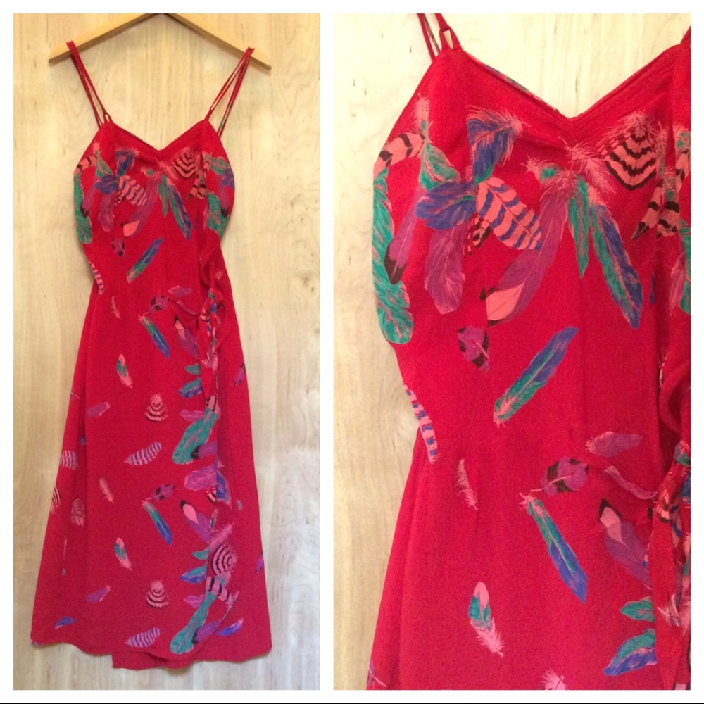 Up-Beat Inc. Vintage Dress with Feathers Size XS