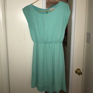 sheer turquoise dress
