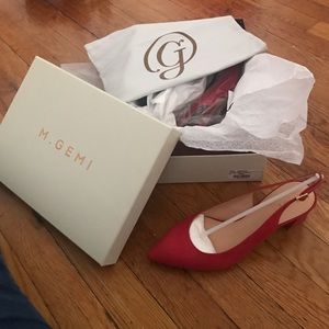 BRAND NEW SUEDE SLINGBACKS.