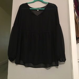 Sheer black top